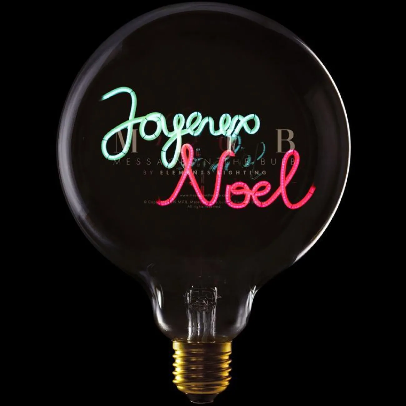 ELEMENTS LIGHTING Ampoules Message & Socles^AMPOULE JOYEUX NOËL / H 17 cm