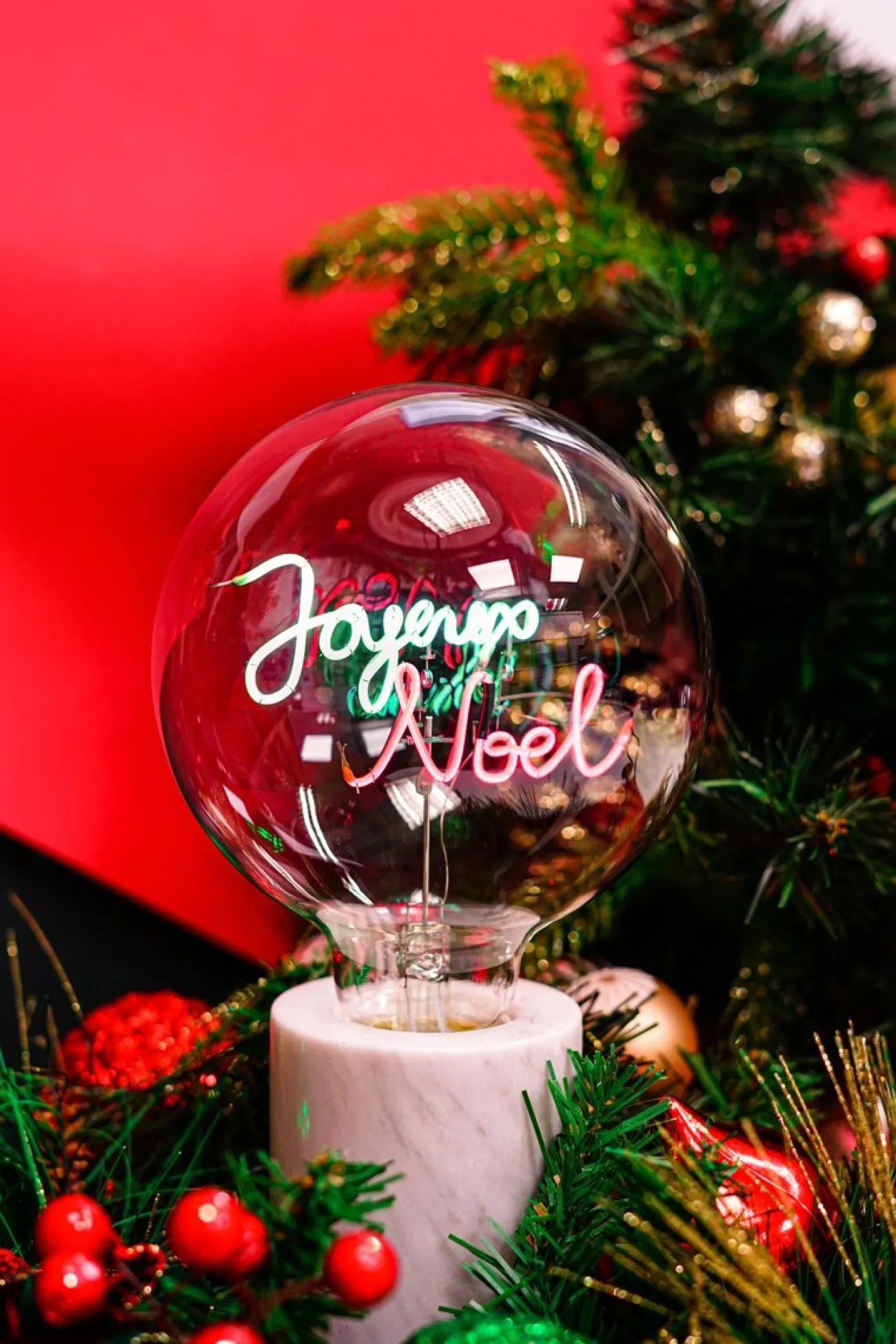 ELEMENTS LIGHTING Ampoules Message & Socles^AMPOULE JOYEUX NOËL / H 17 cm