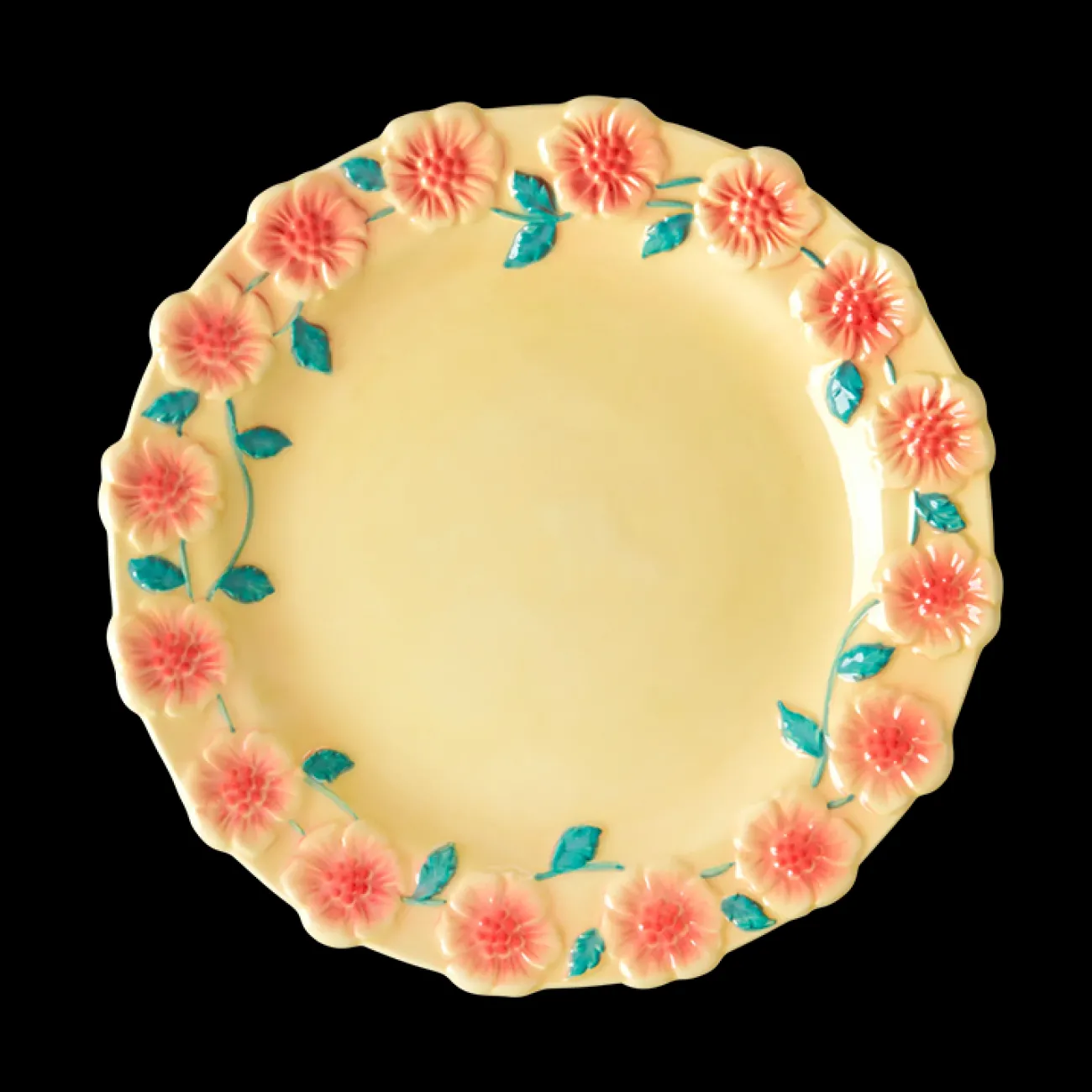 RICE Plats Et Assiettes^Assiette céramique à fleurs - Crème (2 tailles)