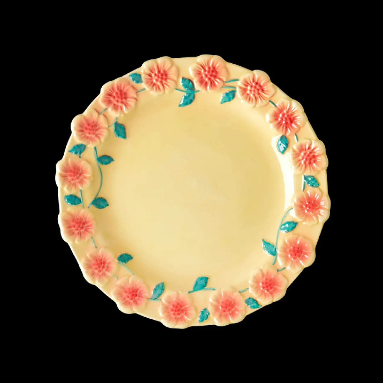 RICE Plats Et Assiettes^Assiette céramique à fleurs - Crème (2 tailles)