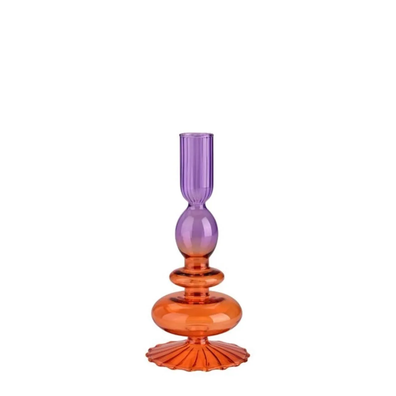 GIFT COMPANY Petits Objets Décoratifs^Bougeoir cristal h.19 cm - orange violet