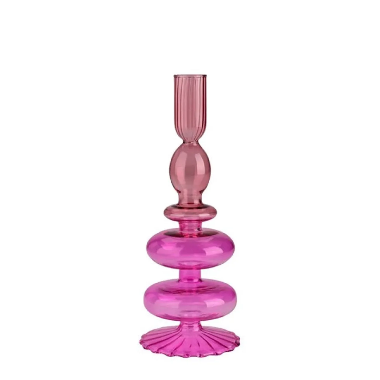 GIFT COMPANY Petits Objets Décoratifs^Bougeoir cristal h.23 cm - rose et violet