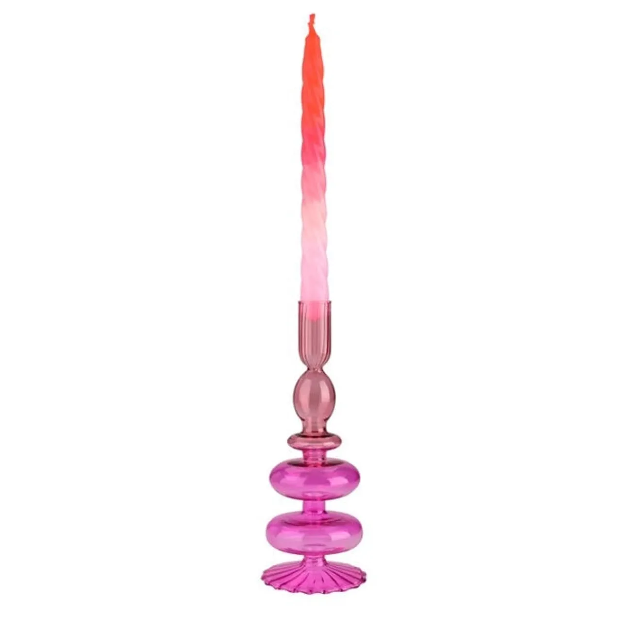 GIFT COMPANY Petits Objets Décoratifs^Bougeoir cristal h.23 cm - rose et violet