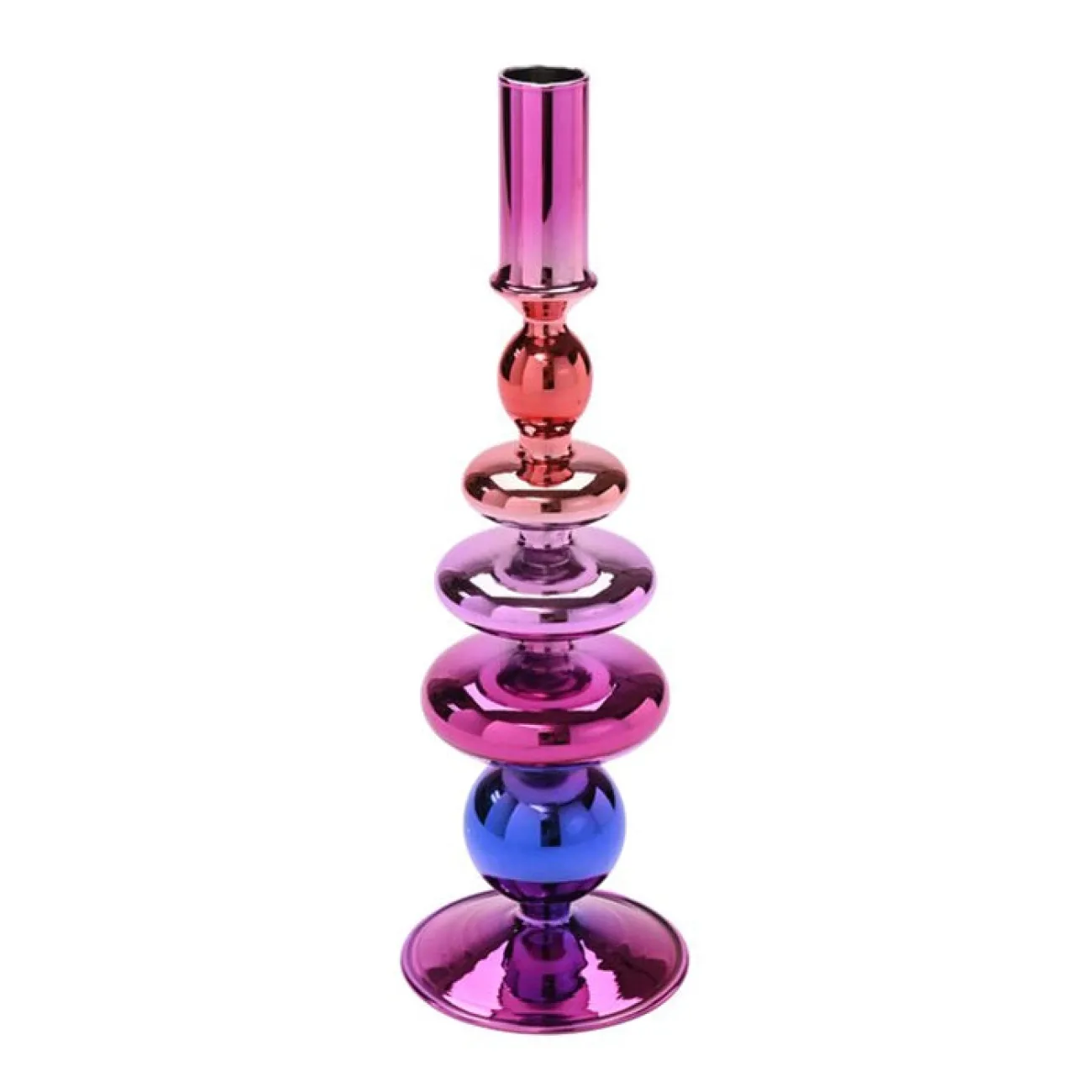 GIFT COMPANY Petits Objets Décoratifs^Bougeoir h.27.7 cm - rose, rouge et violet