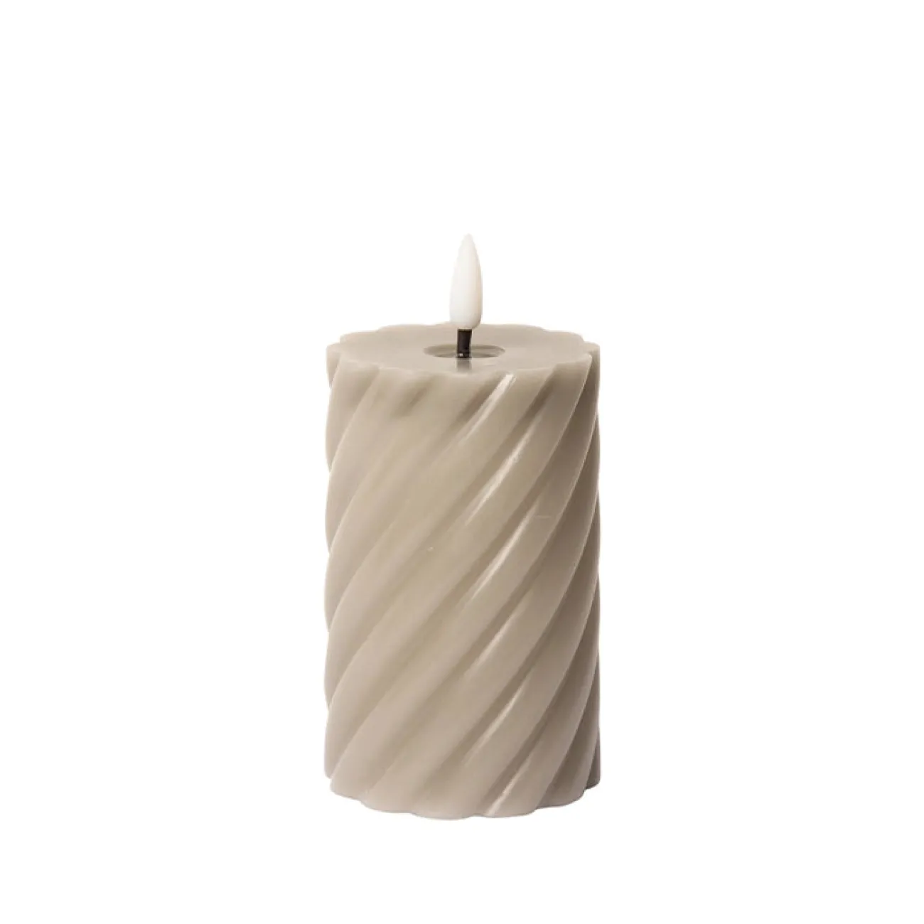 EJA Bougies Décoratives | Petits Objets Décoratifs^Bougie LED spiral h.11 cm - gris