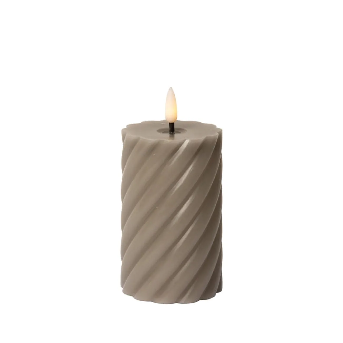 EJA Bougies Décoratives | Petits Objets Décoratifs^Bougie LED spiral h.11 cm - gris