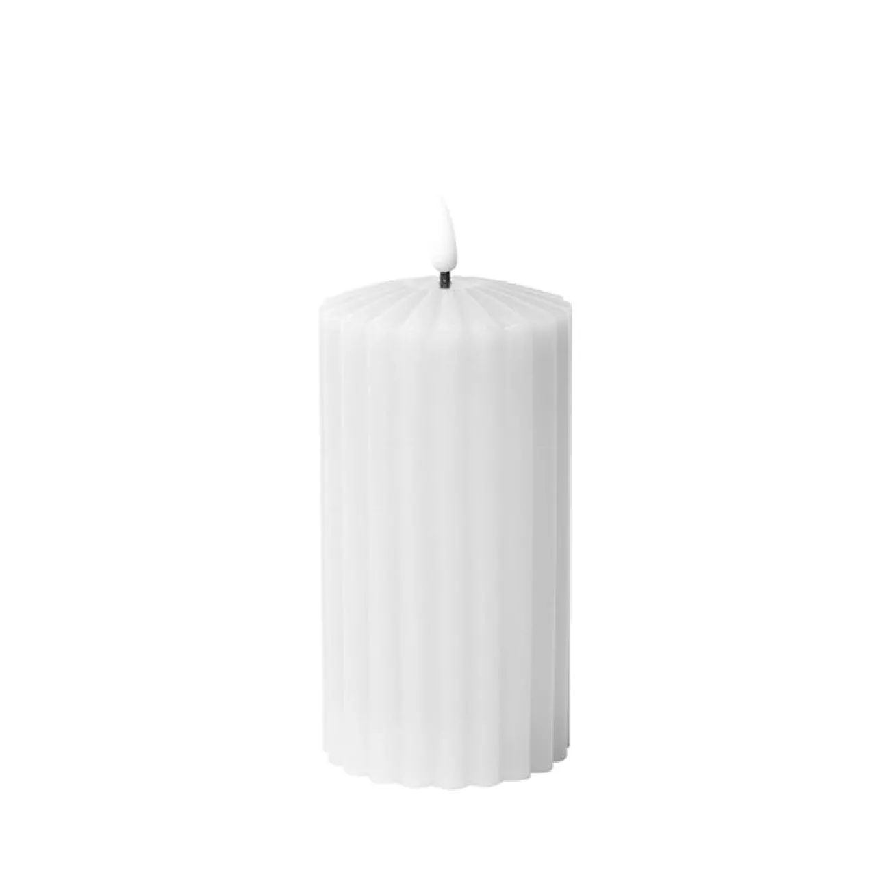 EJA Bougies Décoratives | Petits Objets Décoratifs^Bougie LED stripe h.15 cm - blanc