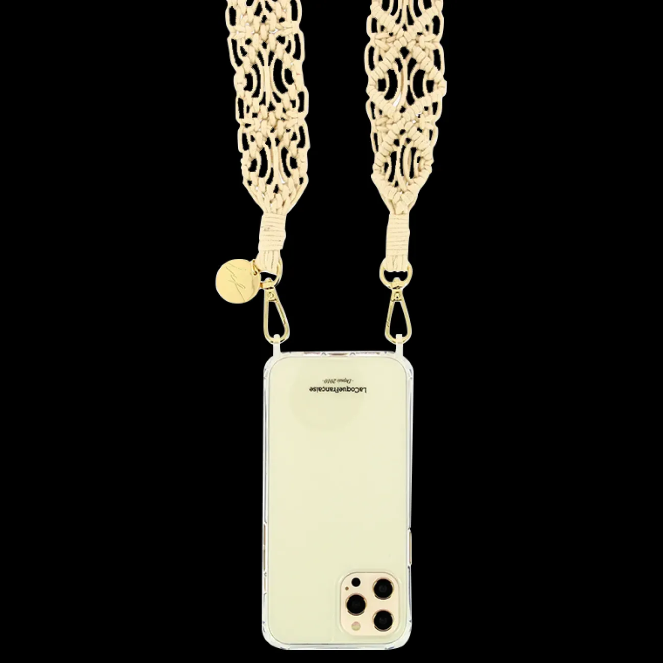 LA COQUE FRANÇAISE Chaînes De Téléphone^Chaîne de téléphone bijou - Eve beige macramé