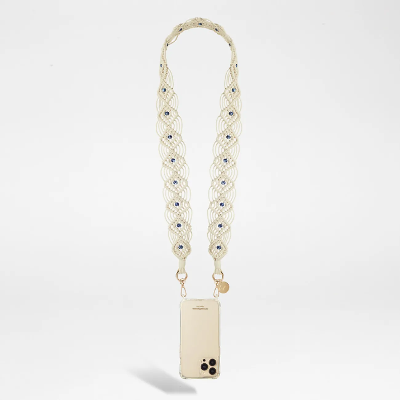 LA COQUE FRANÇAISE Chaînes De Téléphone^Chaîne de téléphone bijou - Eve Beige Macramé Yeux