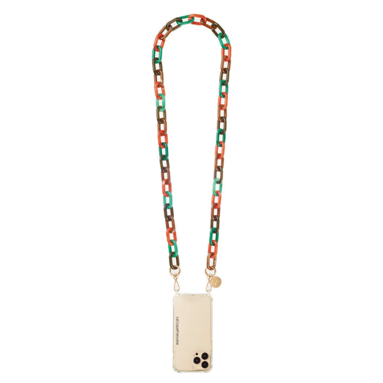 LA COQUE FRANÇAISE Chaînes De Téléphone^Chaîne de téléphone Bijou - Ninon orange et vert