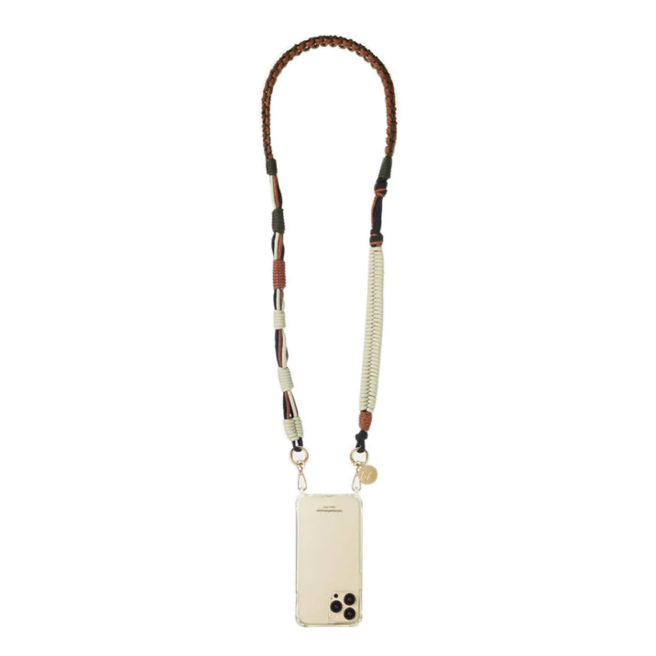 LA COQUE FRANÇAISE Chaînes De Téléphone^Chaîne de téléphone Bijou - Roxanne kaki et beige