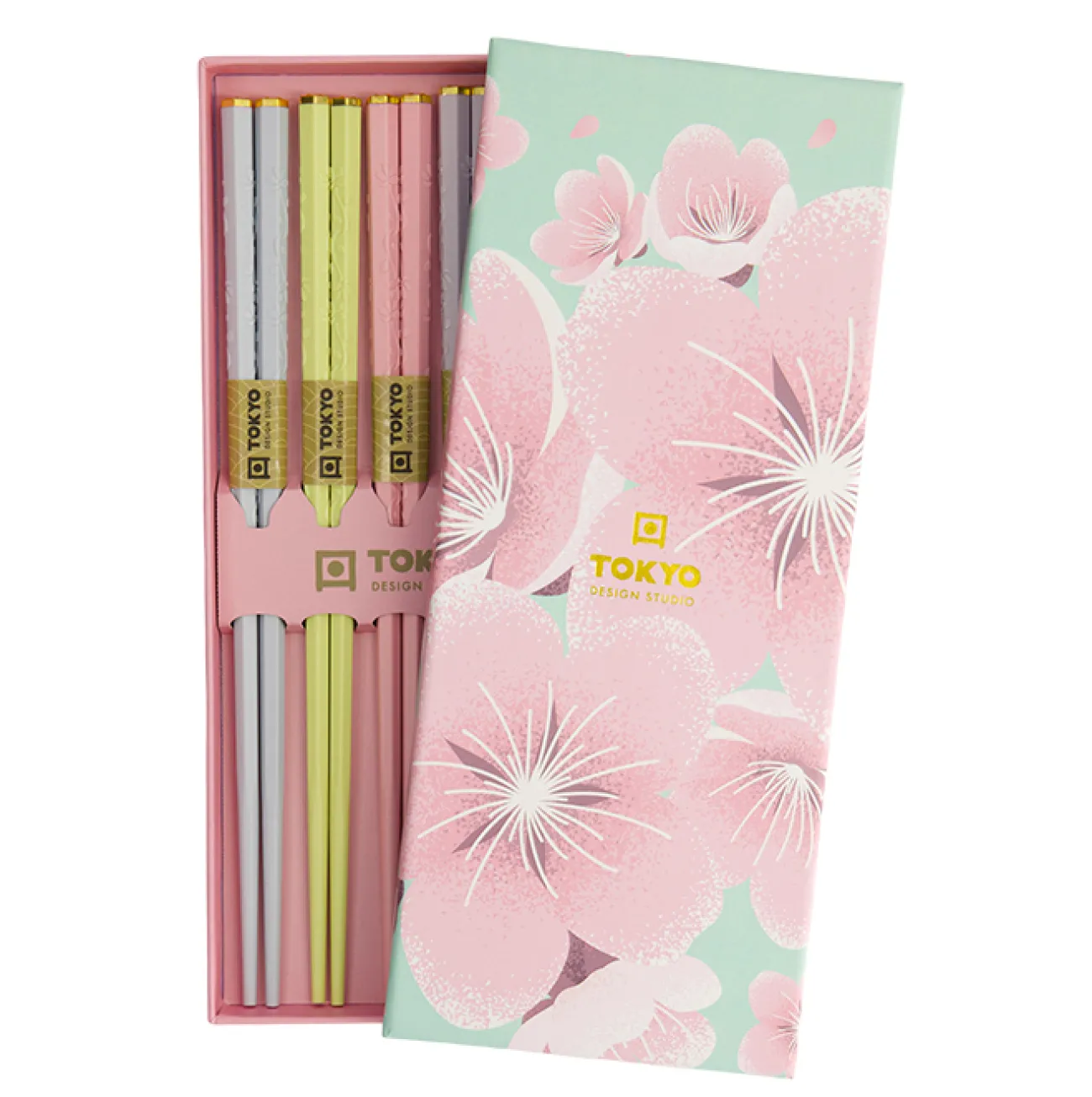 CNB TOKYO DESIGN Plats Sushis & Baguettes | Ustensiles De Cuisine^Coffret de 5 baguettes - Pink Sakura