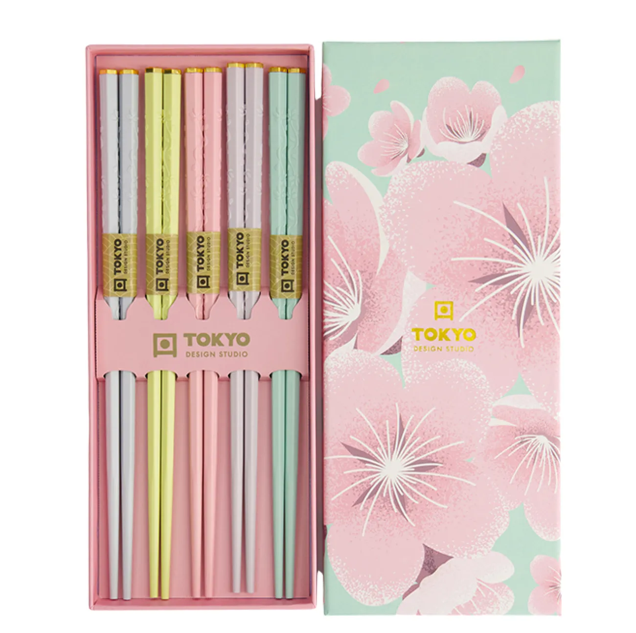 CNB TOKYO DESIGN Plats Sushis & Baguettes | Ustensiles De Cuisine^Coffret de 5 baguettes - Pink Sakura