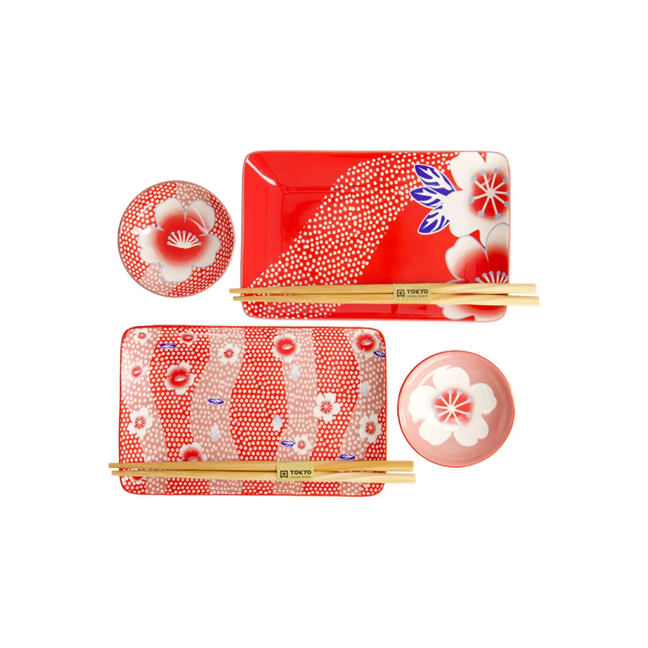 CNB TOKYO DESIGN Plats Sushis & Baguettes | Mugs, Bols Et Tasses^Coffret Sushis Flower - Rouge