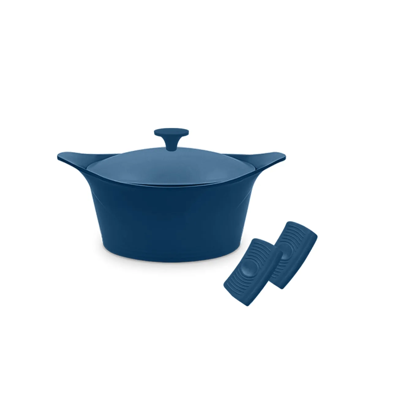 COOKUT Ustensiles De Cuisine^- Cocotte ma jolie cocotte  ø 24 cm + Maniques - Myrtille
