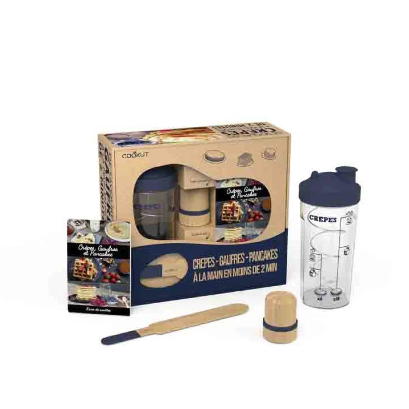 COOKUT Ustensiles De Cuisine^- Coffret Shaker à crêpes, pancakes et gaufres