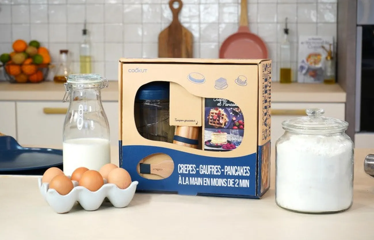 COOKUT Ustensiles De Cuisine^- Coffret Shaker à crêpes, pancakes et gaufres