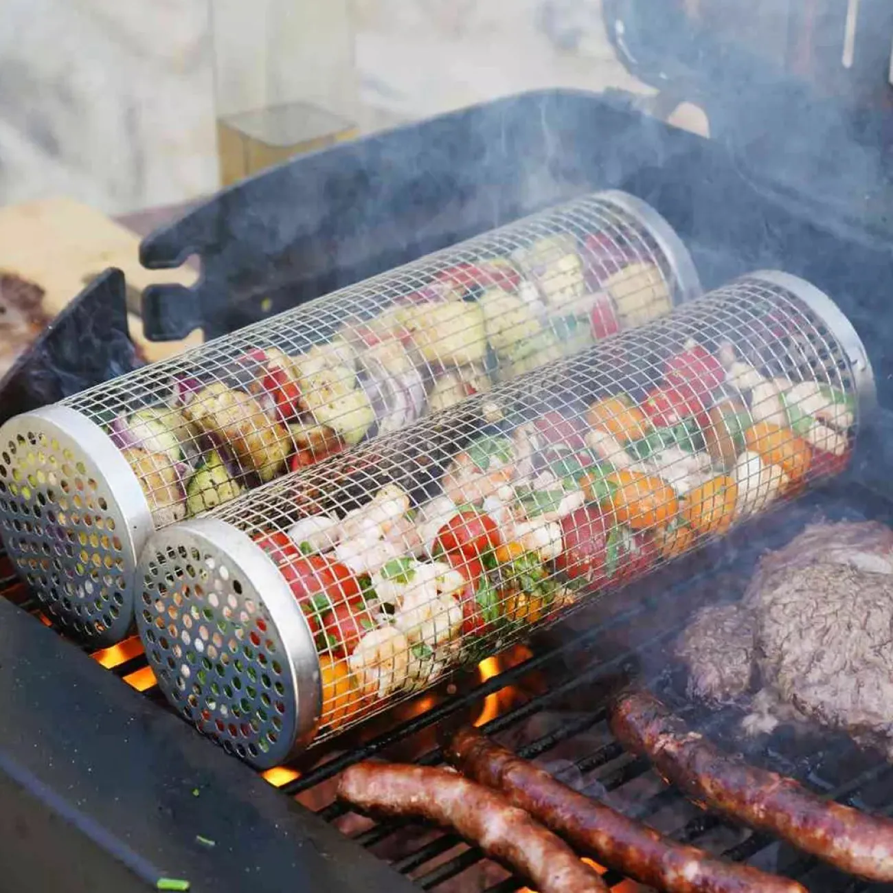 COOKUT Ustensiles De Cuisine^- Roll Grill - Cylindre de cuisson pour Barbecue