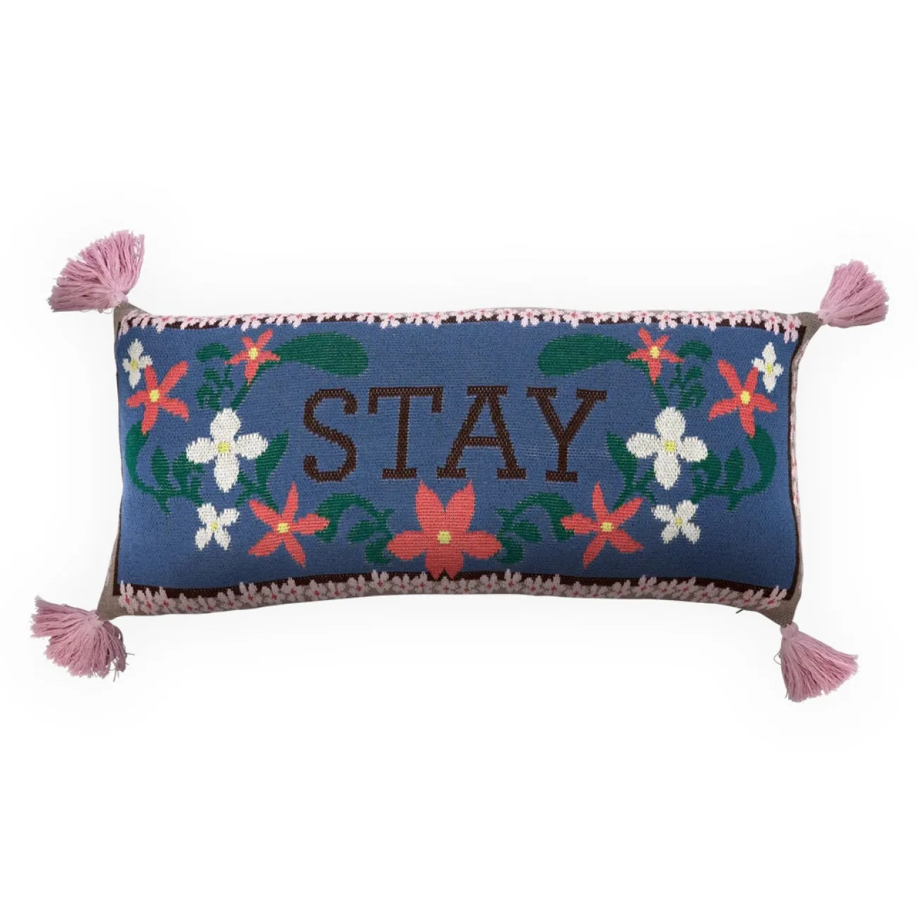 RICE Tapis, Plaids & Coussins^Coussin Coton Brodé Rectangulaire - Stay