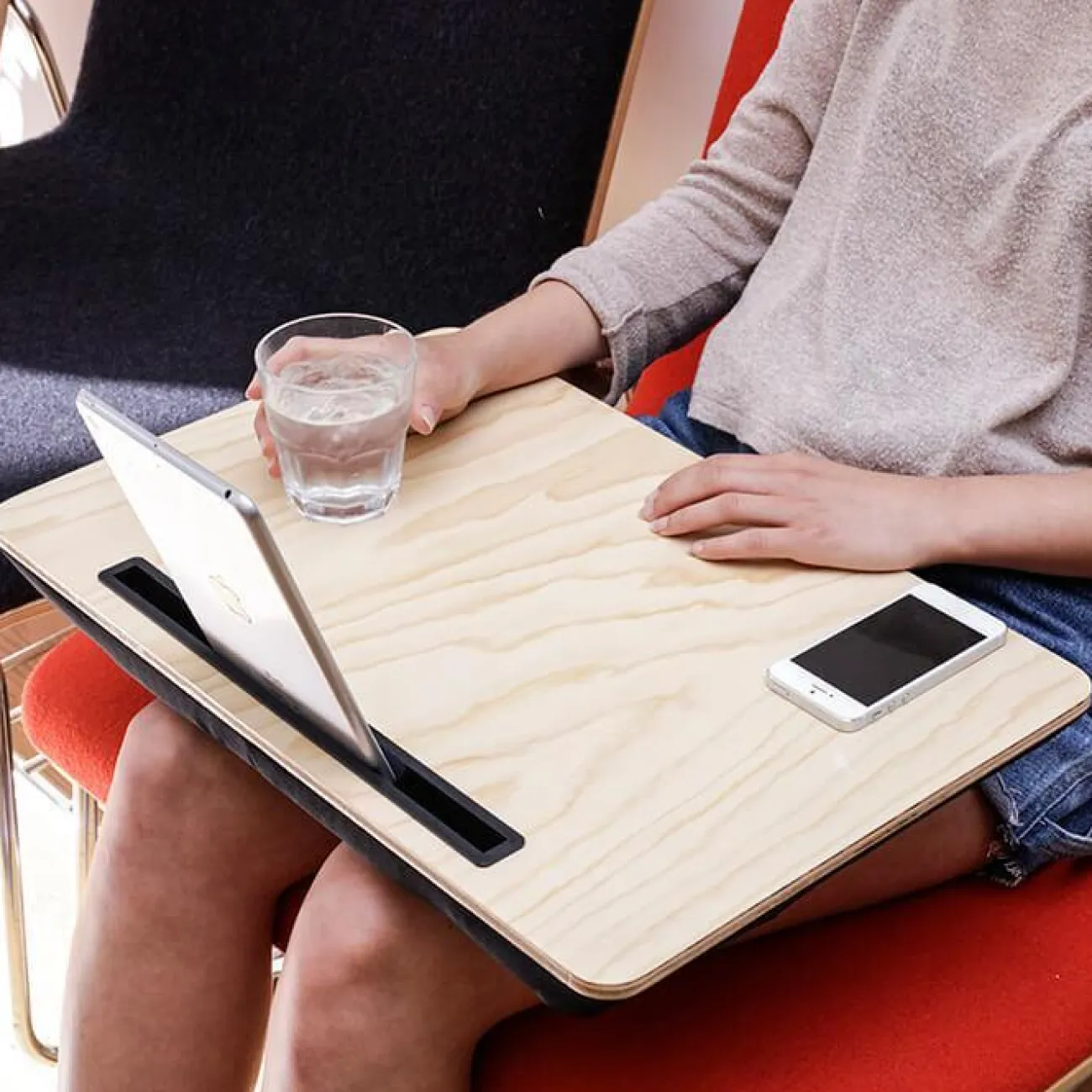 KIKKERLAND Accessoires High Tech^Coussin Ibed XL pour tablette - bois