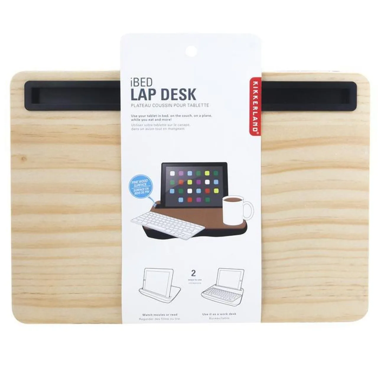 KIKKERLAND Accessoires High Tech^Coussin pour tablette - bois