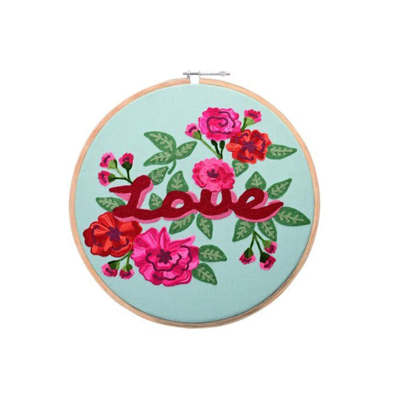 GIFT COMPANY Affiches, Décos Murales^Déco murale Broderie ⌀ 32 cm - Love & Flowers