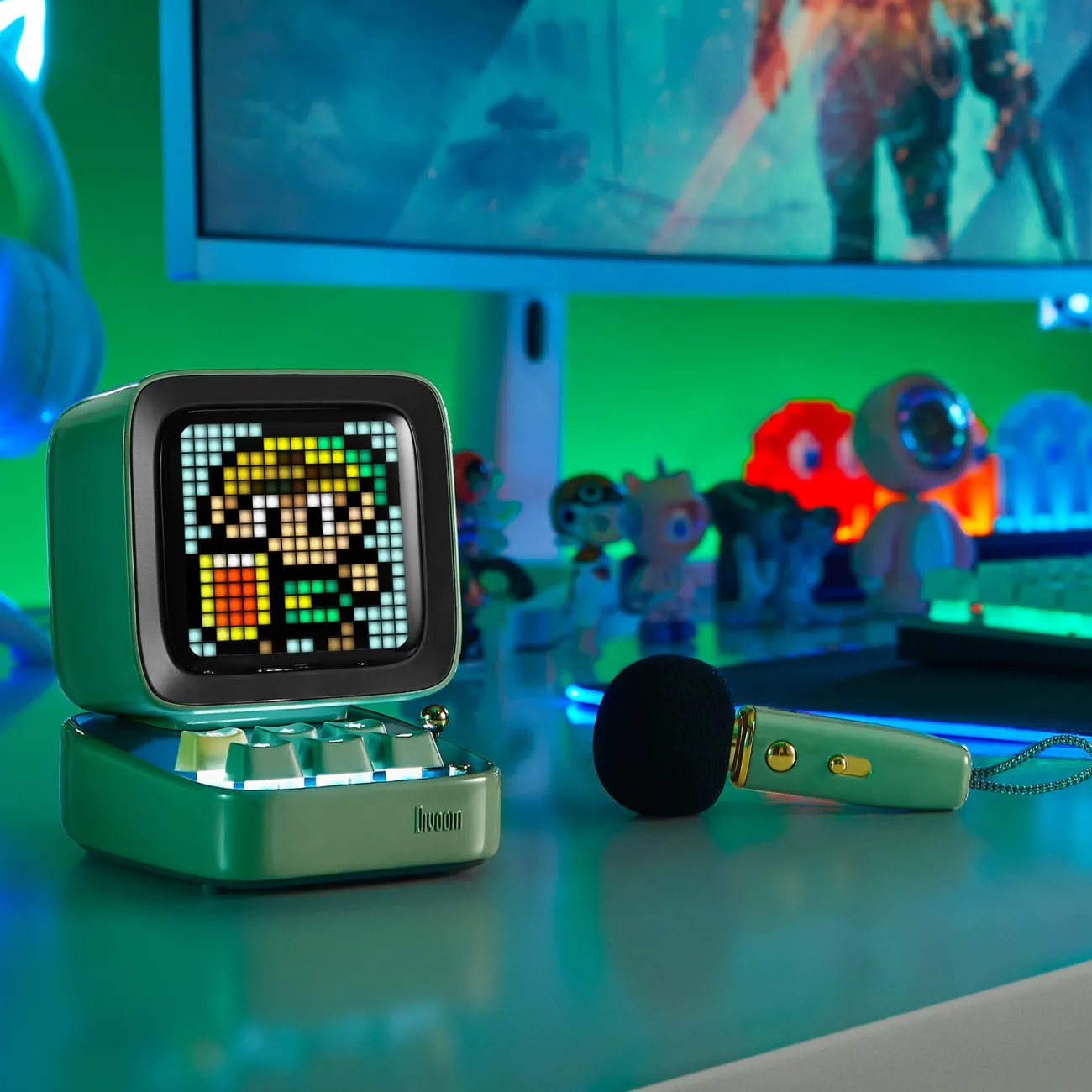 RESET CLUB Accessoires High Tech | Enceintes^Enceinte + Micro Bluetooth avec Ecran - Ditoo Mic Vert