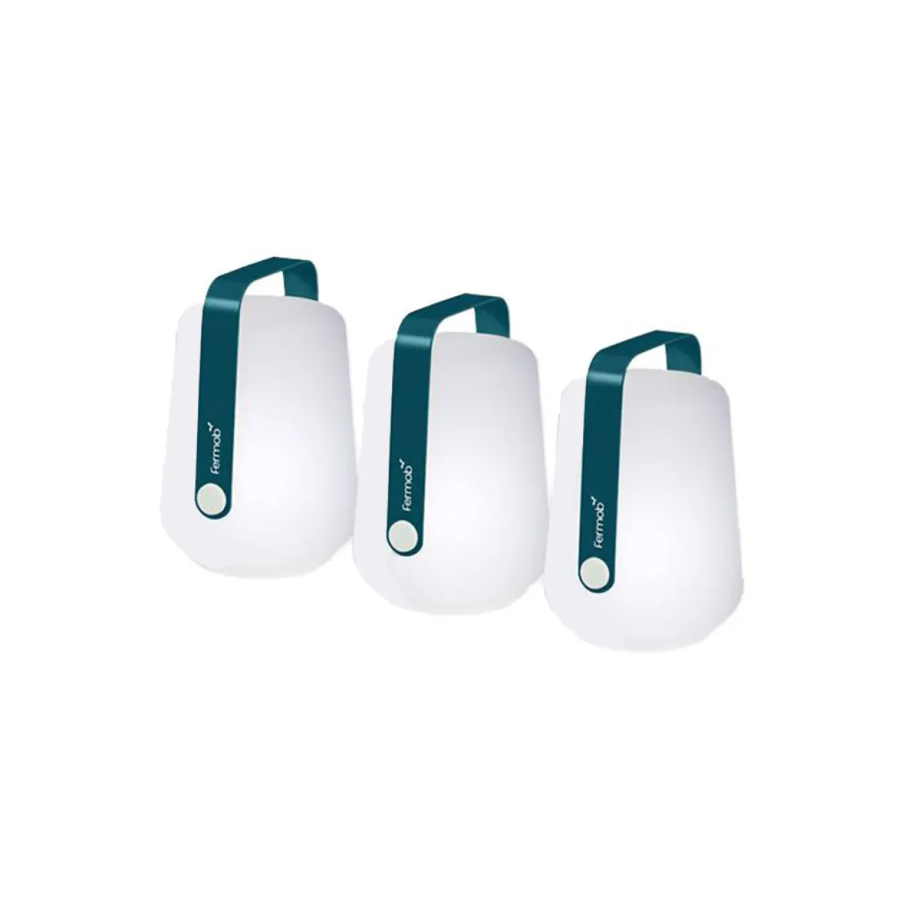 FERMOB Lampes Nomades (Rechargeables)^Set de 3 mini Lampes rechargeables Balad - Bleu acapulco