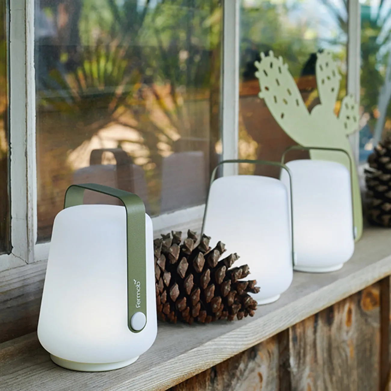 FERMOB Lampes Nomades (Rechargeables)^Set de 3 mini Lampes rechargeables Balad - Cactus
