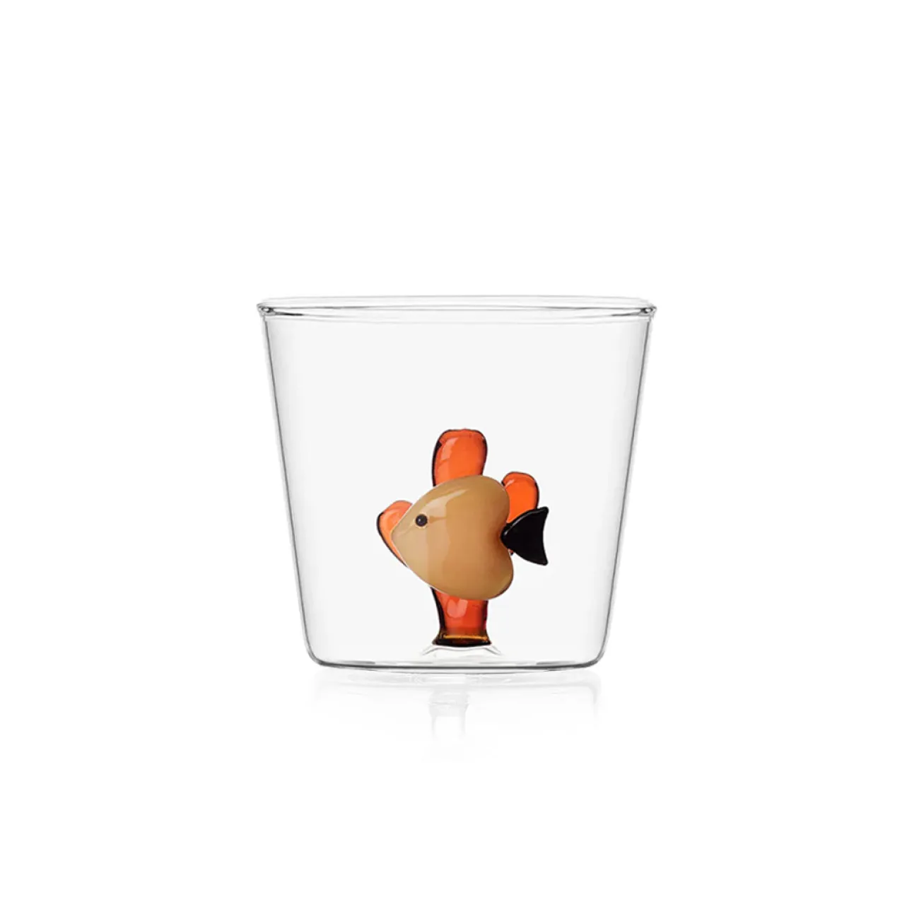 CORRADO CORRADI Verres^Ichendorf Verre - Poisson Jaune & Corail Ambre