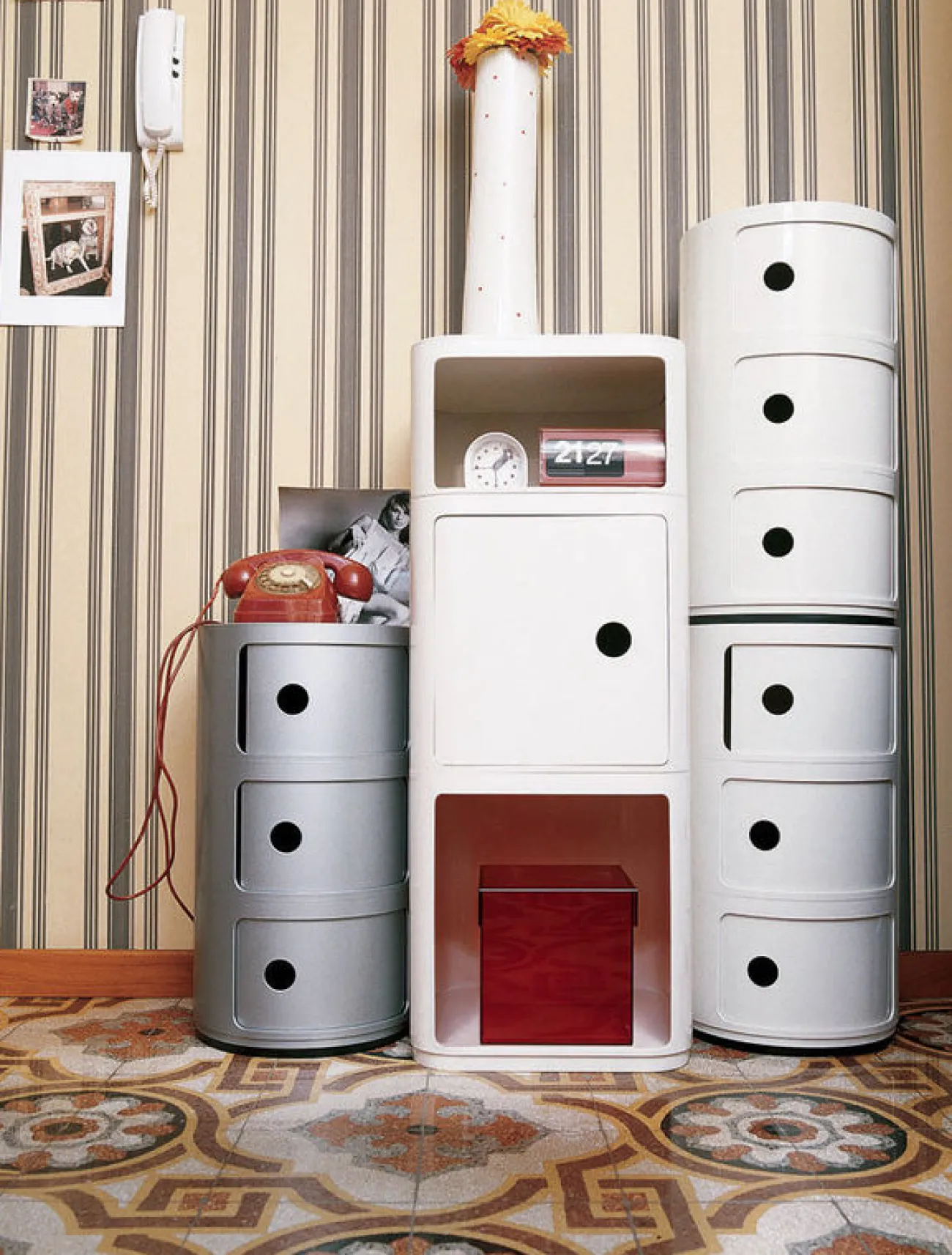 KARTELL Rangements^- Meuble - Componibili (3 tiroirs) - Blanc Mat