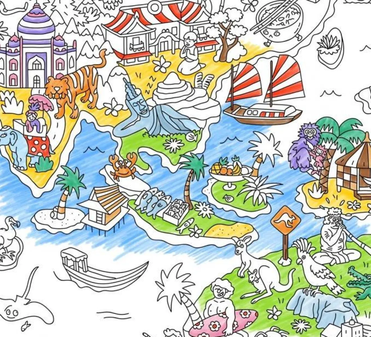 Enfant OMY Jouets Et Coloriages | Jeux & Fun^Poster géant à colorier - Atlas