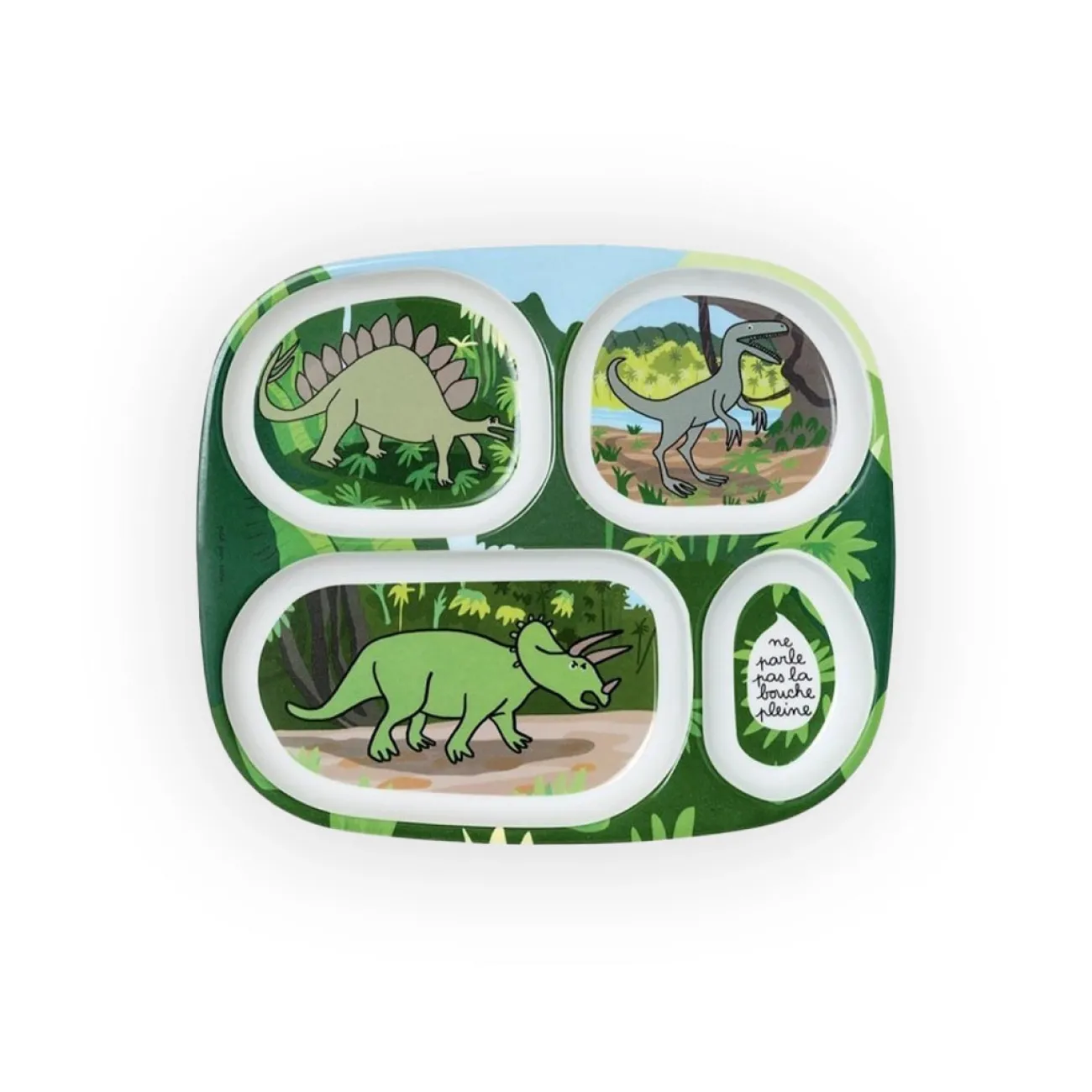 Enfant PETIT JOUR Vaisselle Enfants^Plateau 4 compartiments - Dinosaures