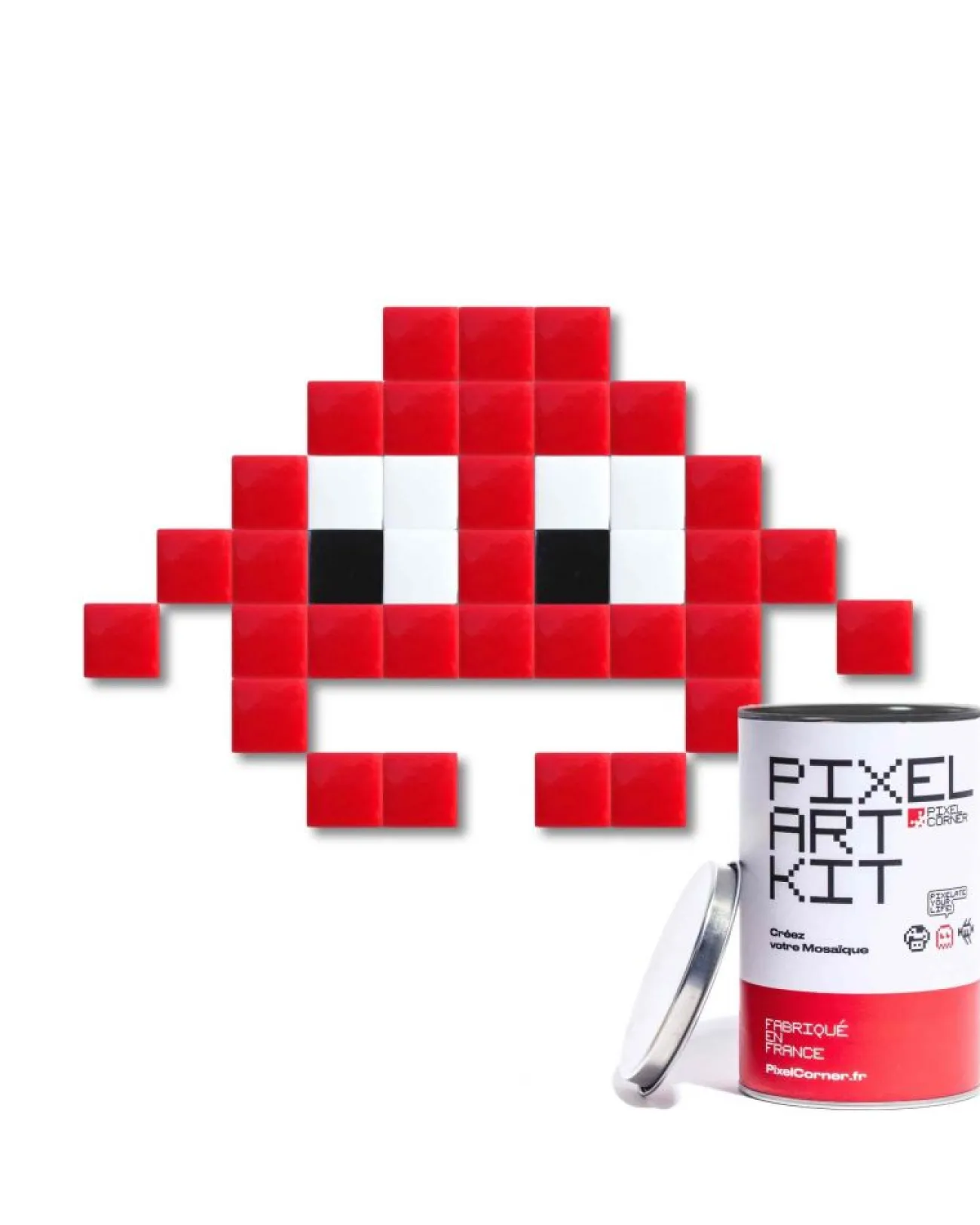 KUBBICK Affiches, Décos Murales^Pixel Art kit - Alien rouge
