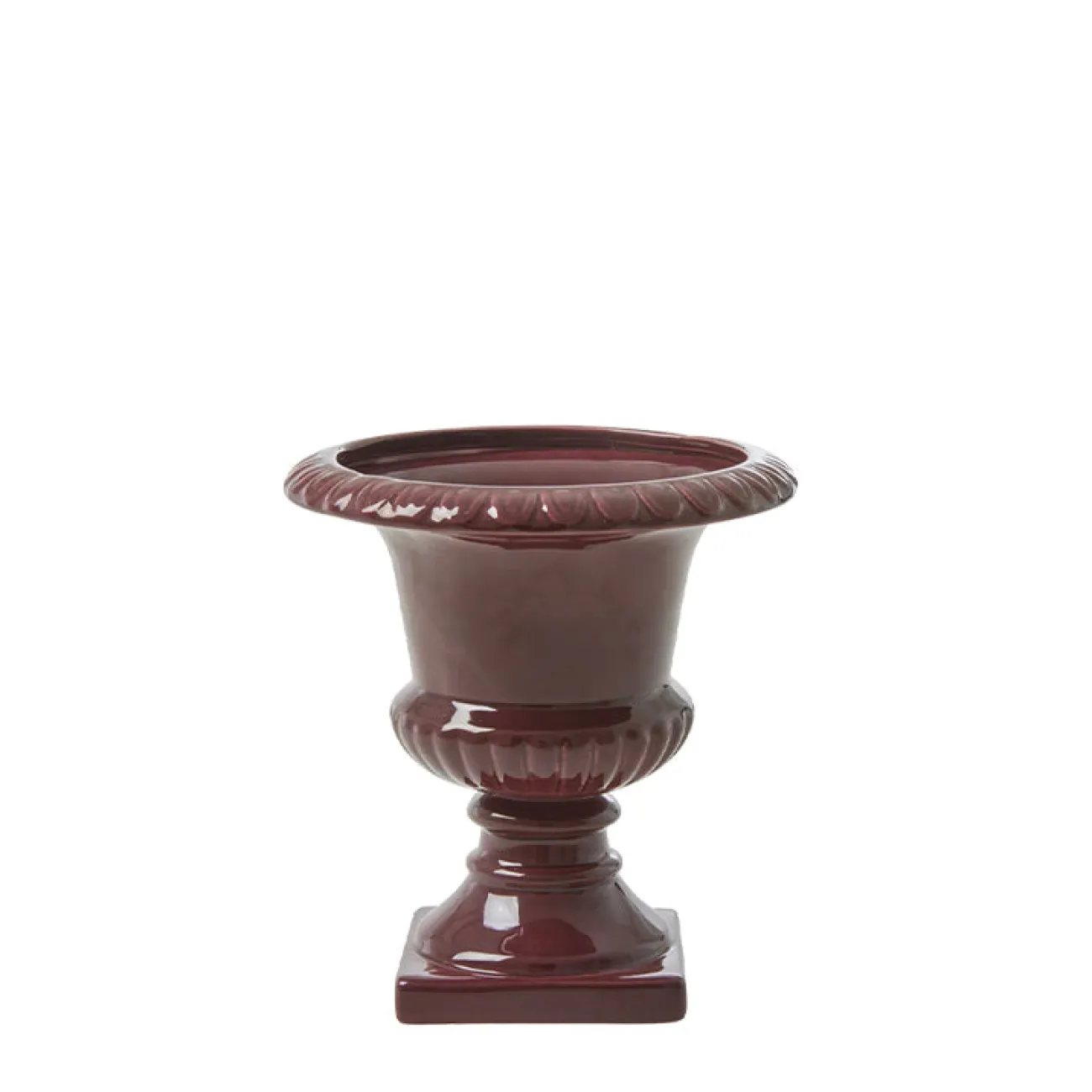 RICE Vases, Caches Pot^Pot en porcelaine h.20 cm - Aubergine