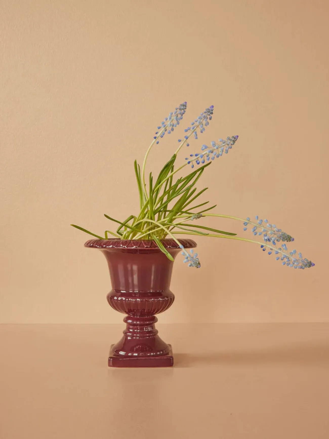 RICE Vases, Caches Pot^Pot en porcelaine h.20 cm - Aubergine