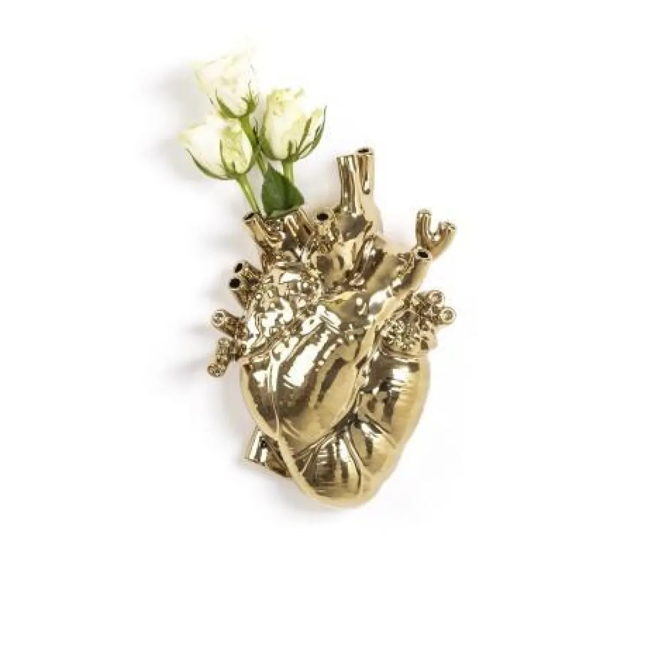 SELETTI Vases, Caches Pot^Vase - Love in Bloom, Or (H 25 cm)