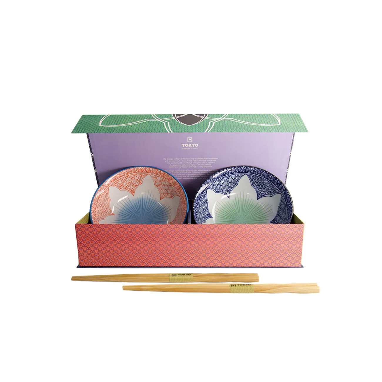 CNB TOKYO DESIGN Saladiers, Bols Et Coupelles^Set 2 Bols Lily Flower Ø 14.8 cm - Rouge & Bleu