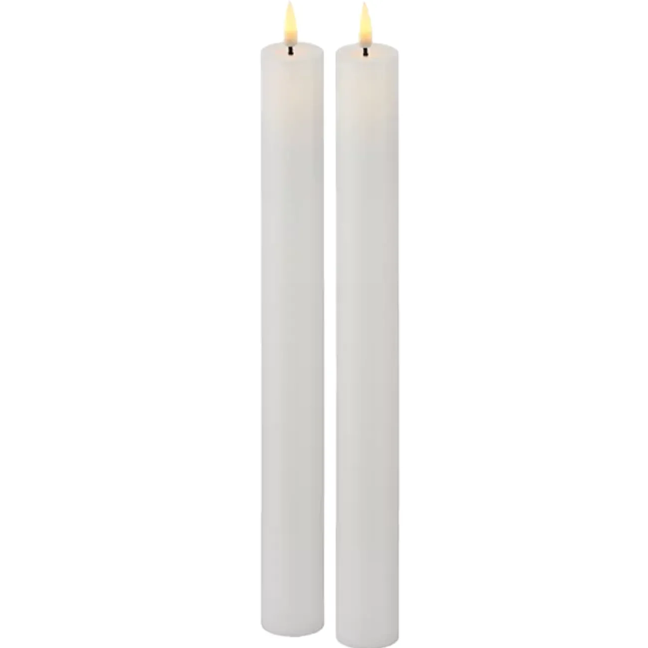 SIRIUS Bougies Décoratives^Set de 2 Bougies blanches LED  h.25 cm
