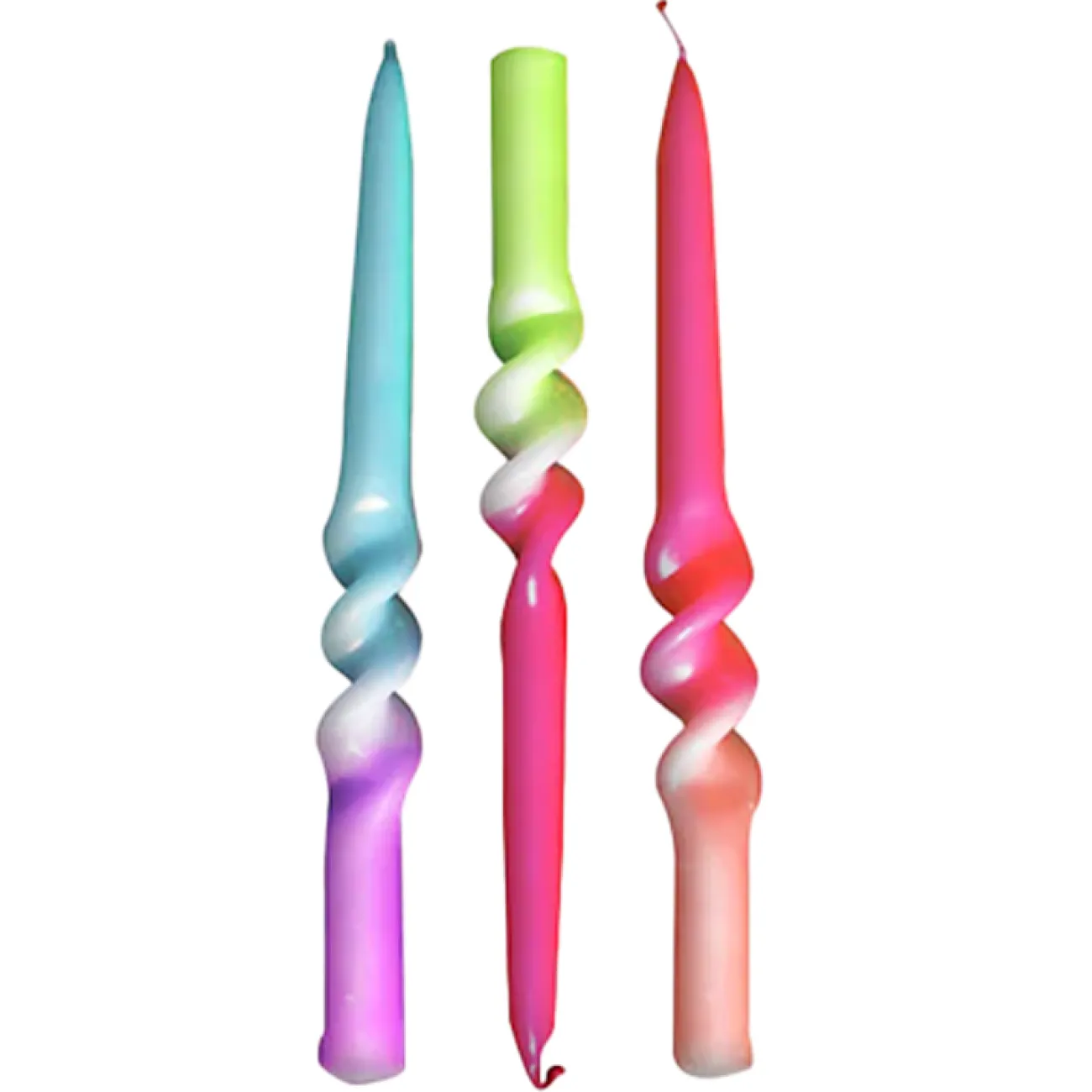 PINK STORIES Bougies Décoratives^Set de 3 bougies Dip dye Swirl - Yummi dragonfruit
