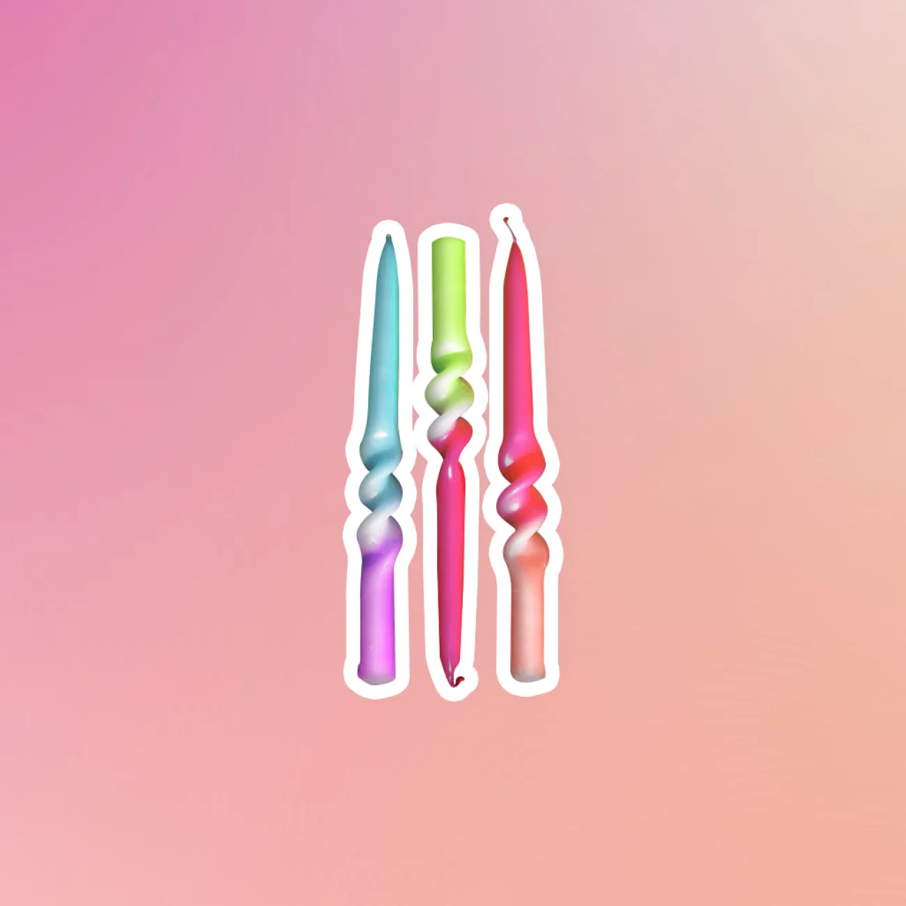 PINK STORIES Bougies Décoratives^Set de 3 bougies Dip dye Swirl - Yummi dragonfruit