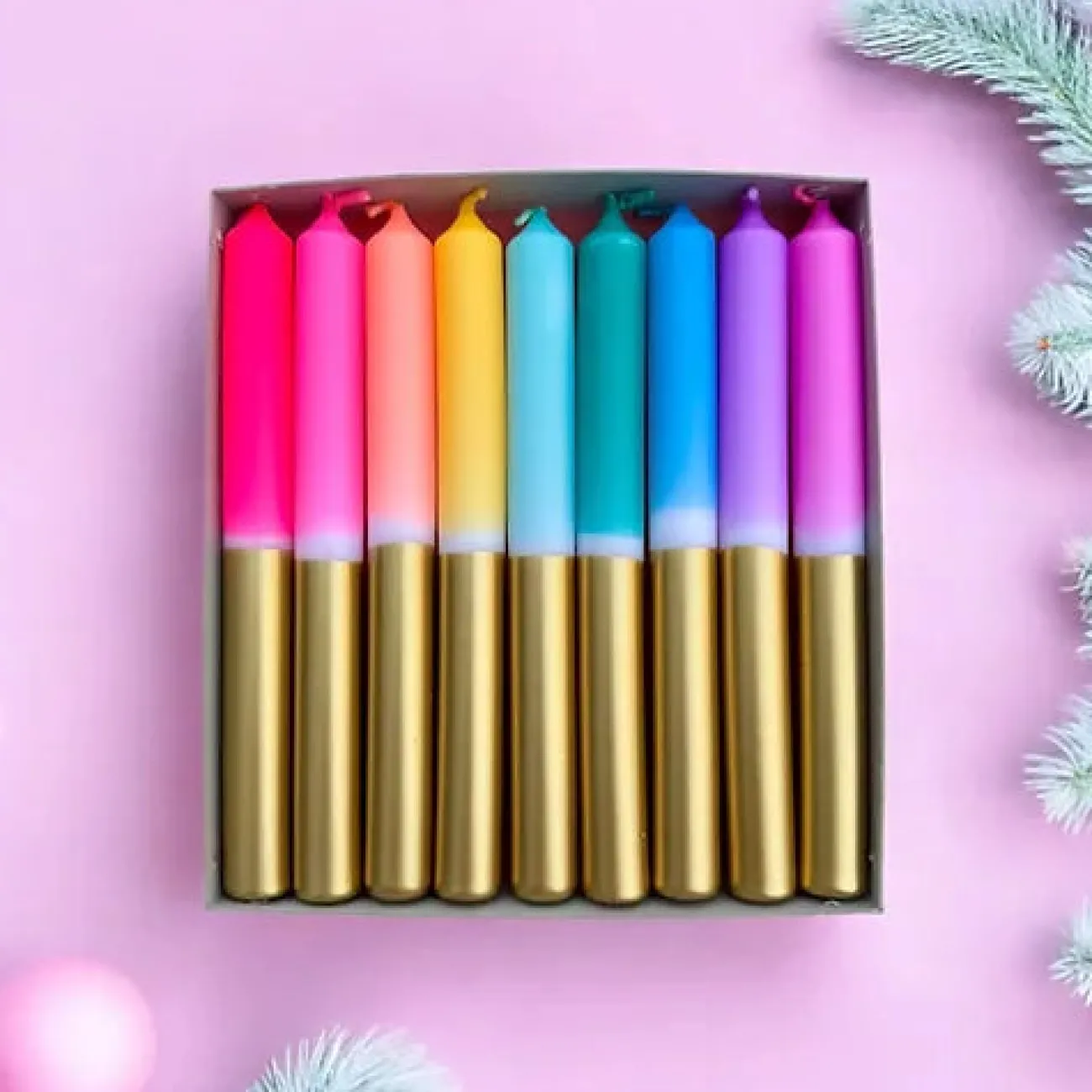 PINK STORIES Bougies Décoratives^Set de 3 bougies Dip Dye Xmas - The Box