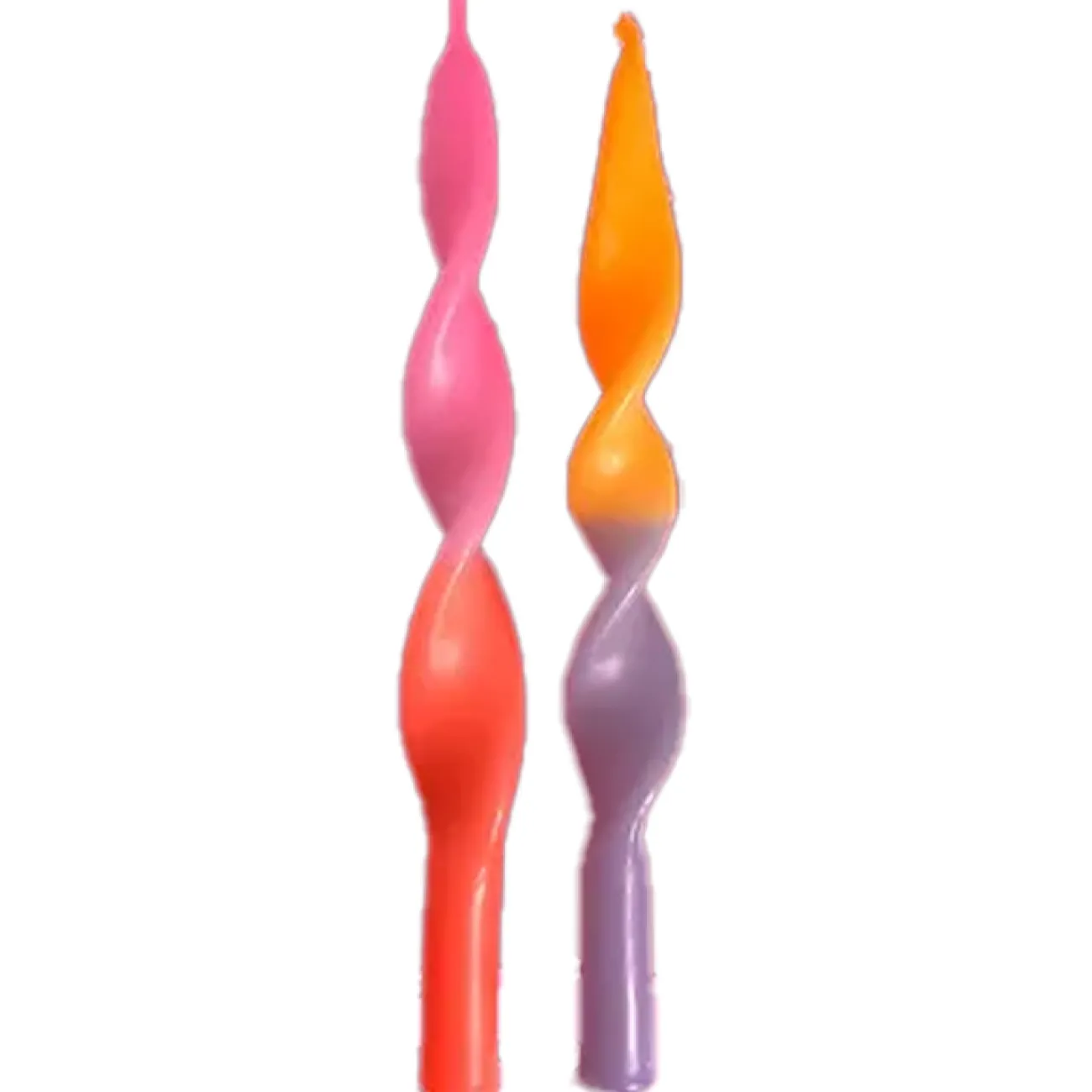 PINK STORIES Bougies Décoratives^Set de 2 bougies torsadées Miami - lilas