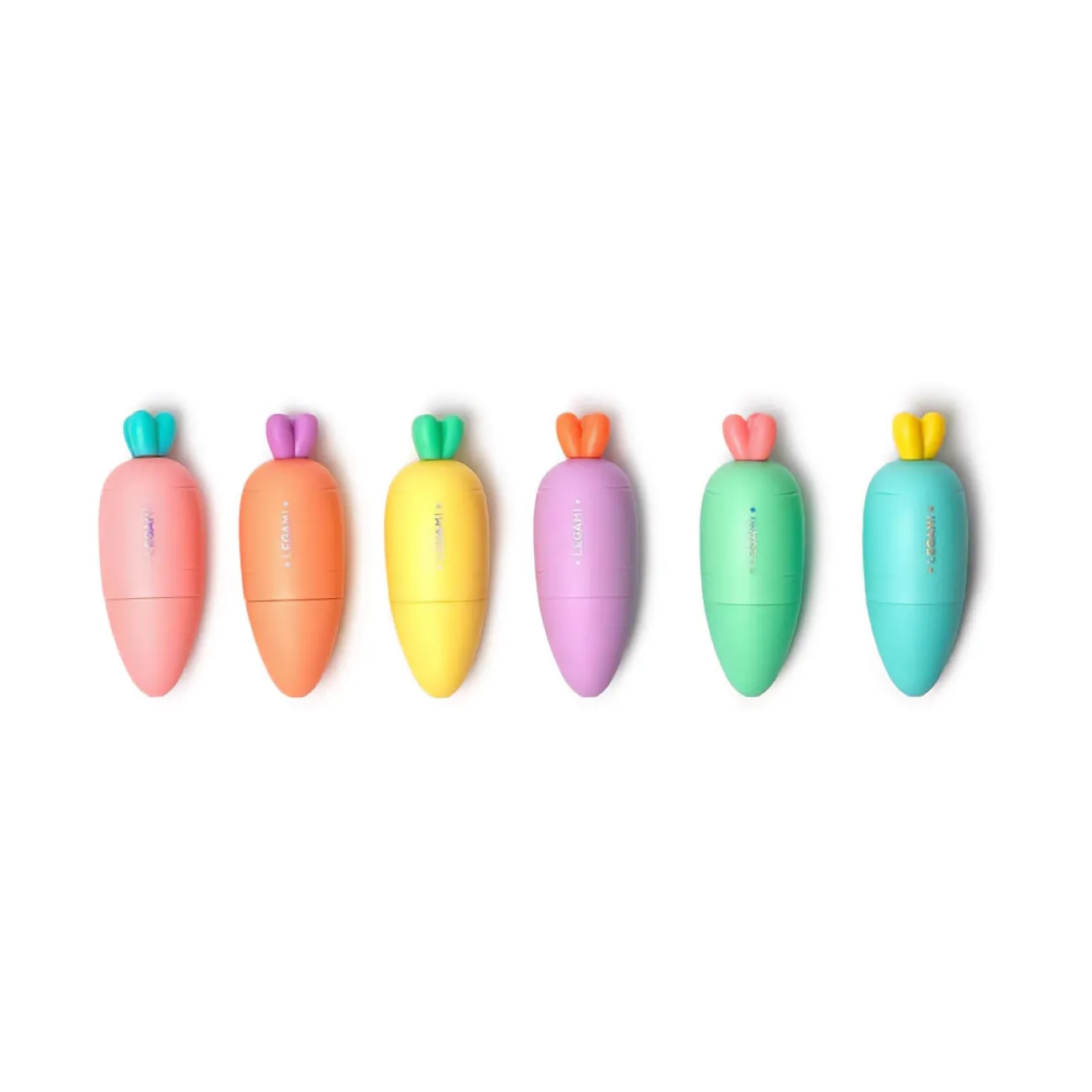 Enfant LEGAMI Papeterie^Set de 6 mini surligneurs - Carottes Pastel