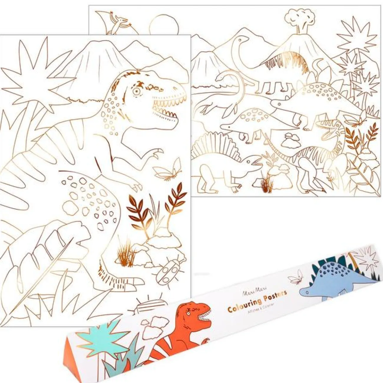 Enfant MERI MERI Jouets Et Coloriages^Set de 2 Posters à Colorier - Dinosaures