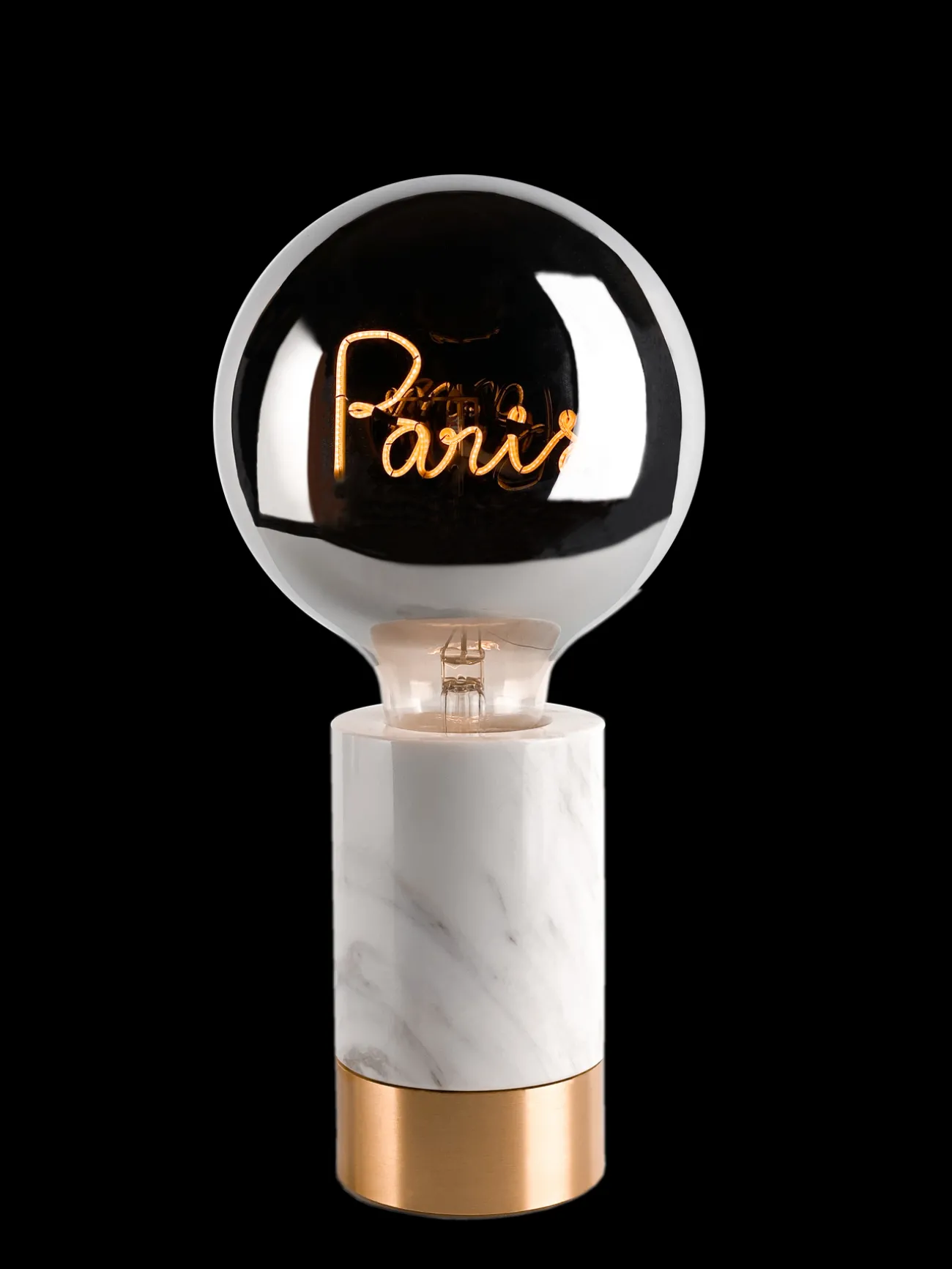 ELEMENTS LIGHTING Ampoules Message & Socles^Socle pour ampoule message marbre blanc - H 11.5 cm