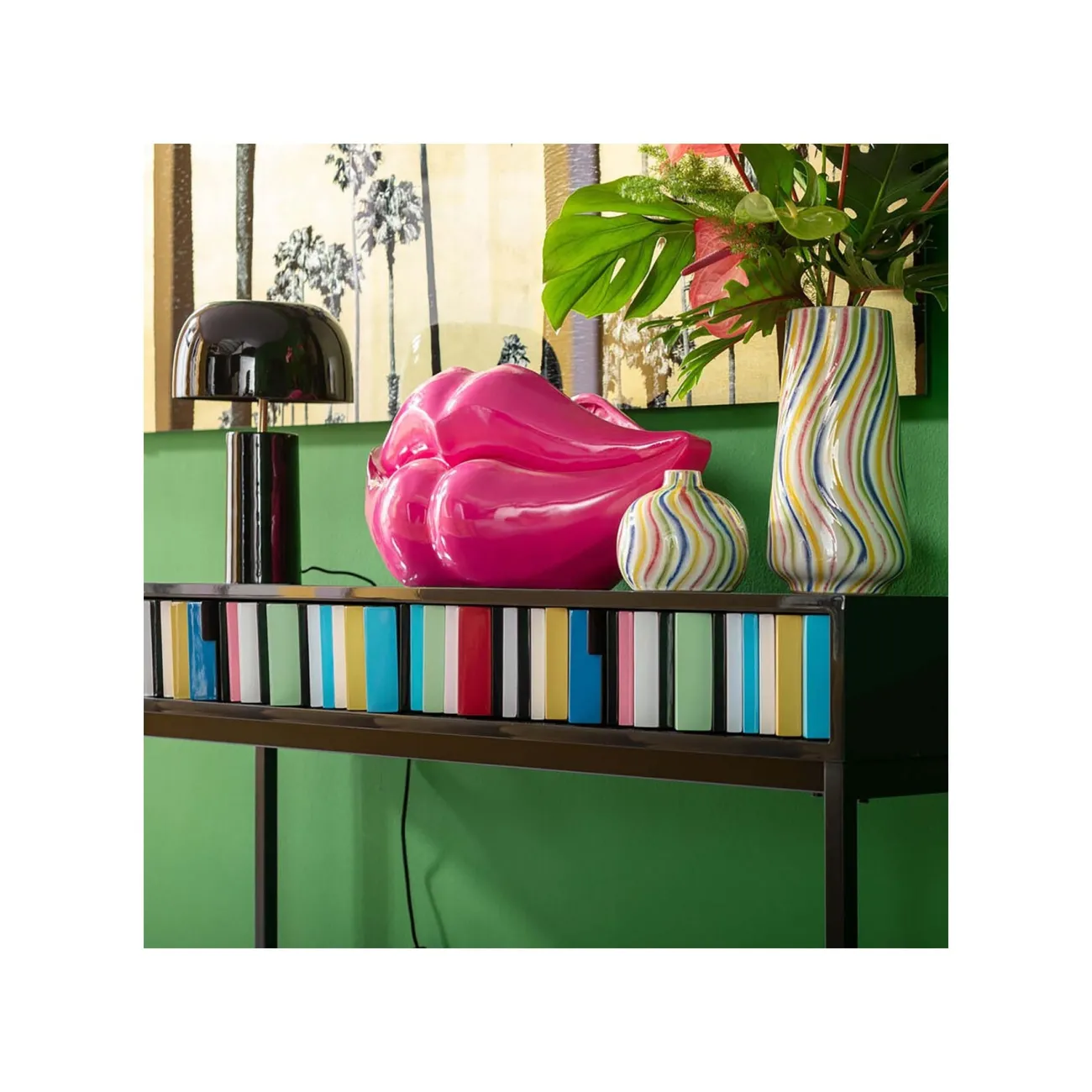 KARE DESIGN Vases, Caches Pot^Vase H.28 cm - Lips Fushia